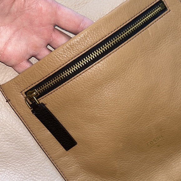 FOSSIL🍁LEATHER HOBO Shoulder Bag PURSE🤎ZB6459 Single Strap w/Pockets - Picture 4 of 13